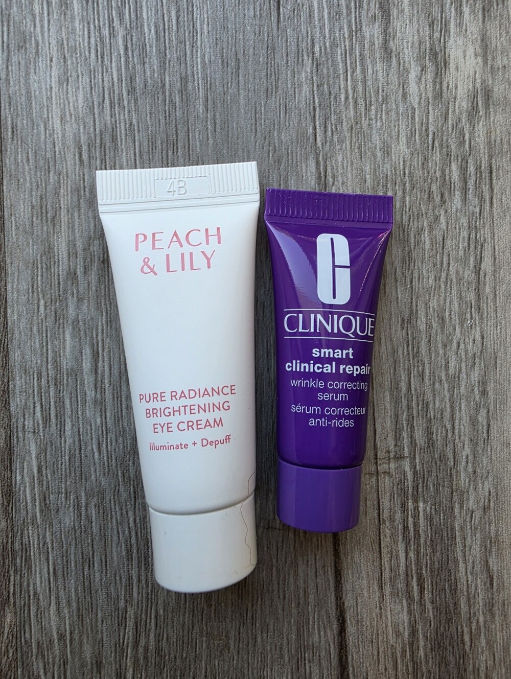 Peach & Lily Brightening Eye Cream & Clinique Smart Repair Wrinkle Serum